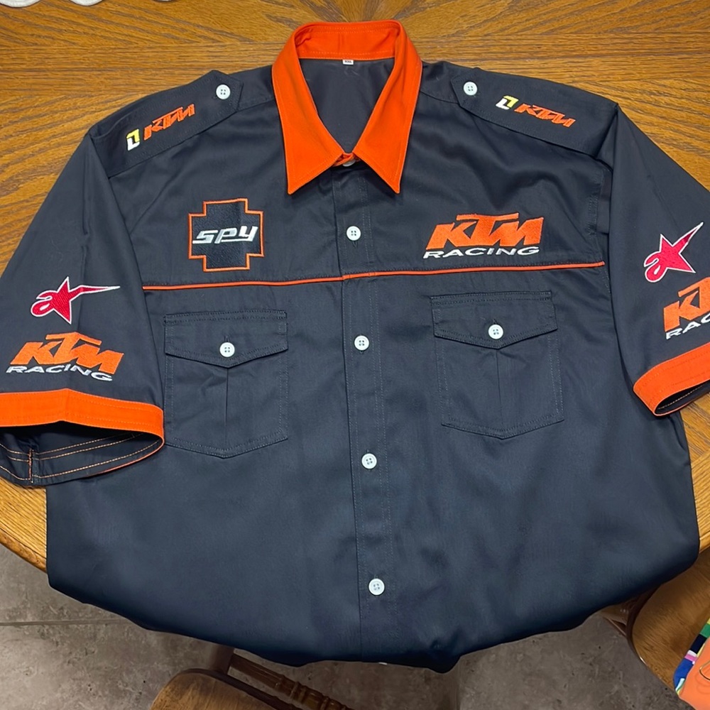 KTM Racing Embroidered Button Up Men’s Shirt